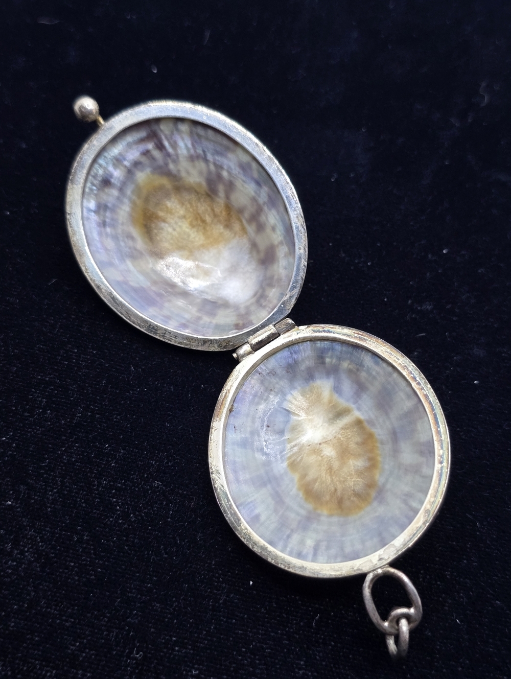 Sterling 925 Limpet Shell Locket Trinket Pendant Pill Box Vintage - Picture 5 of 11